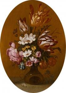 BOLLONGIER Hans,A still life of parrot tulips, roses and other flo,1639,Sotheby's 2021-12-16
