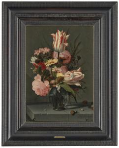 BOLLONGIER Hans 1600-1672,Flowers in a glass vase on a ledge,1627,Christie's GB 2022-07-08
