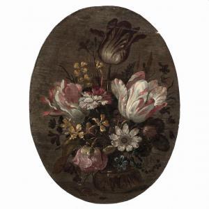 BOLLONGIER Hans 1600-1672,TULIPES, NARCISSES, BLEUETS ET ROSES DANS UN VASE ,Tajan FR 2024-03-18