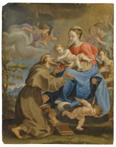 BOLOGNIAN SCHOOL,The Madonna and Child with Saint Francis and angels,1700,Christie's GB 2018-12-07
