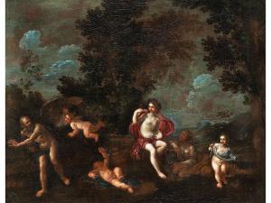 BOLOGNINI Giovanni Battista 1611-1688,BACCHUS ZWISCHEN VENUS UND SATURN,Hampel DE 2020-09-25
