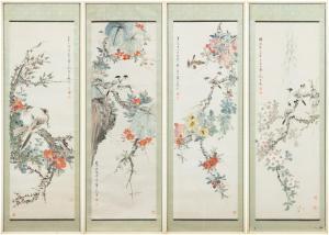 BOLONG YAN 1898-1954,flower and bird,1941,Sotheby's GB 2023-12-21
