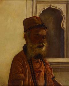 BOMANJI Pestoni 1851-1938,A head of a Gosain,1877,Sotheby's GB 2022-03-21