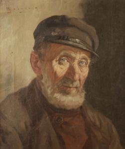 BOMBACH Wilhelm 1855-1946,Portrait of a fisherman,David Lay GB 2018-04-26
