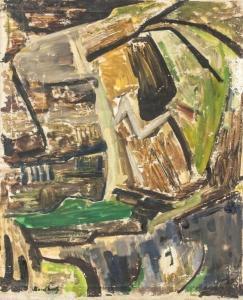 BOMBERG 1900-1900,abstract expressionist composition,888auctions CA 2021-12-09