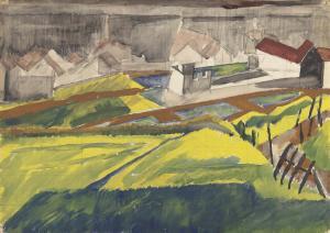 BOMBERG David 1890-1957,Canal, France,1920,Christie's GB 2013-11-21