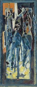 BOMBERG David 1890-1957,Composition, Stable Interior, Riders on Horseback,1919,Christie's 2013-11-21
