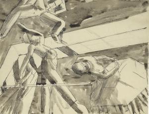 BOMBERG David 1890-1957,STUDY OF DANCERS FOR THE GHETTO THEATRE SERIES,1919,Sotheby's GB 2016-11-11