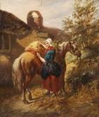 BOMBLED Karel Frederik 1822-1902,Holländische Bäuerin beim Beladen ihres Pferdes,Fischer 2016-06-15