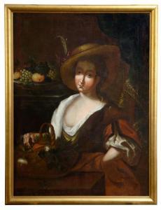 Bommer Johann Baptist 1705-1778,Junges Mädchen mit Obst und Gemüse als Allegorie e,Nagel 2018-02-21