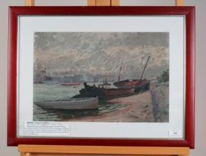 Bonamy Armand Joseph 1885-1941,Shipping at low tide,Halls GB 2018-03-07