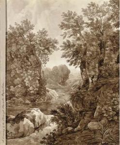 BONAPARTE Charlotte Julie,A river flowing through an overgrown valley,1833,Christie's 2005-12-07