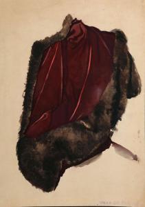 BONAPARTE Mathilde, Princesse 1820-1904,Étude d'une cape bordée de fourrure,De Maigret FR 2022-05-20