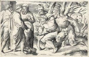 BONASONE Giulio 1498-1580,Due satiri conducono Sileno alla presenza di re Mi,Gonnelli IT 2015-12-11