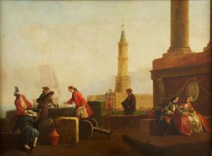 BONAVIA Carlo 1755-1788,Il molo di Napoli con la Lanterna,Blindarte IT 2023-11-30