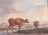 BOND Douglas 1937,Cows Grazing by a River, with a Church Steeple in ,1860,John Nicholson 2018-12-19