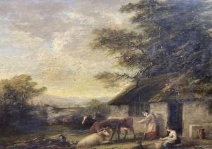 Bond J.F,Landscape with cattle and two figures beside a cottage,Gorringes GB 2021-03-29