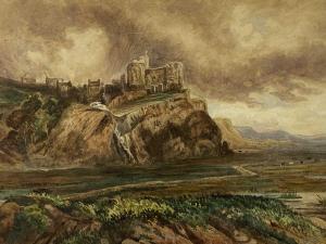 BOND John Lloyd 1800-1800,extensive landscape with castle on hill,1889,Rogers Jones & Co 2024-02-13