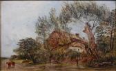 BOND William H 1896-1907,Figures felling a tree before a thatched cottage,Bonhams GB 2010-08-04