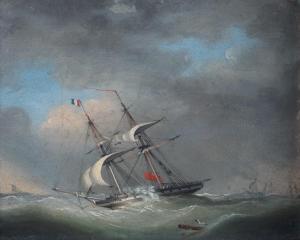 BOND William H 1896-1907,Sloop-of-war in rough sea,Halls GB 2019-03-20