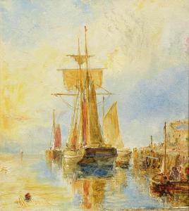 Bond William Joseph Julius Caesar 1833-1926,Boats in the Harbour,Morgan O'Driscoll IE 2023-07-03