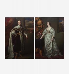 BONE Henry Pierce 1779-1855,Pair of Portraits of Charles I and his wife Henrie,Freeman US 2023-03-23