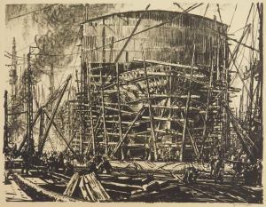 BONE Muirhead 1876-1953,Building Ships: On The Stocks,c.1917,Rachel Davis US 2024-02-10