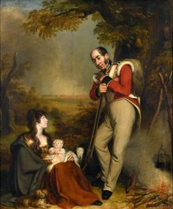BONE Robert Trewick 1790-1840,A SOLDIER, HIS WIFE AND CHILD; PORTRAITS,Lawrences GB 2020-07-24