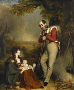 BONE Robert Trewick 1790-1840,A SOLDIER, HIS WIFE AND CHILD; PORTRAITS,17th,Lawrences GB 2020-01-17