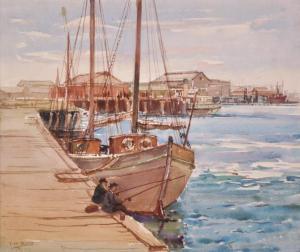 BONE Thomas Henry 1901-1953,Fishing Boats, Port Adelaide,Elder Fine Art AU 2015-10-11