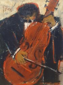 BONEL Germain 1913-2002,Le violoncelliste,1988,Rossini FR 2022-10-25