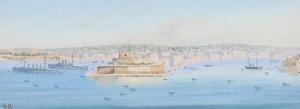 BONELLO Giovanni 1858-1920,View of Valetta Harbour,Bloomsbury London GB 2011-03-17