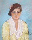 BONEMINI Juliette 1900-1900,Portrait of a lady wearing yellow,1935,Woolley & Wallis GB 2010-12-08
