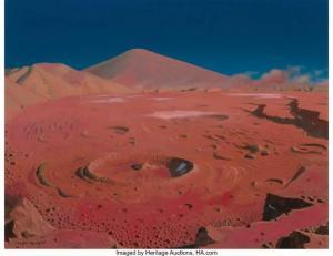 BONESTELL Chesley 1888-1986,Martian Landscape,1977,Heritage US 2021-10-04