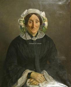 BONET Jacques Louis 1822-1894,Portrait de Mme Fréson,1857,Campo & Campo BE 2019-09-07
