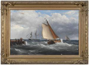 BONFIELD George Robert,American Ship off the Coast of Holland,1885,Brunk Auctions 2022-07-15