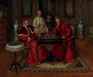 BONFILS Gaston 1855-1946,La partie d'échecs,Lucien FR 2023-01-21