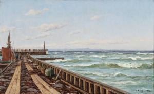 BONFILS Louise,View from a pier with Kullen in the distance,1914,Bruun Rasmussen 2024-04-01