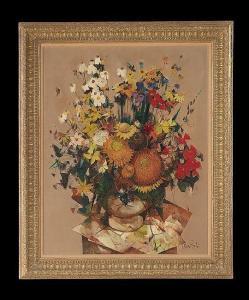 BONFORT Vernet 1934,Still Life of Wildflowers,1912,New Orleans Auction US 2015-05-30