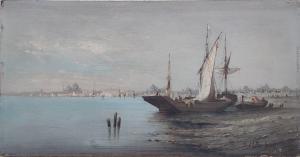 BONHEUR Auguste 1824-1884,Barques amarrées sur le Bosphore à Istanbul,Lombrail - Teucquam 2022-12-09