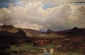 BONHEUR Auguste 1824-1884,Cattle grazing on a hillside beside a lake,Matsa IL 2008-11-30