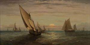 BONHEUR Ferdinand 1817-1887,Marine au crépuscule,Kapandji Morhange FR 2023-04-28