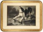 BONHEUR Rosa Marie 1822-1899,Famille de chiens à la dérive sur une niche,Loizillon FR 2023-04-15