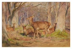 BONHEUR Rosa Marie,Family of Deers in the Fontainebleau Forest. End o,1885,Sotheby's 2024-02-02