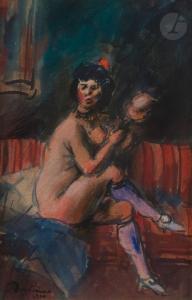 BONHOMME Leon 1870-1924,Femme assise,1910,Ader FR 2023-03-24