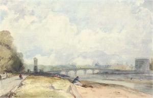 BONINGTON Richard Parkes 1802-1828,The Pont de la Concorde with the Tuileries from ,1827,Christie's 2005-11-17