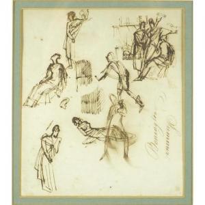 Bonington Summer,double sided sketch, one side of figures, the othe,Eastbourne GB 2017-07-06