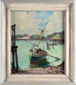 BONNAR James King 1885-1961,Port scene with trawler,Eldred's US 2023-01-26
