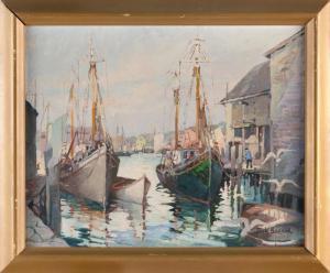 BONNAR James King 1885-1961,Rockport harbor scene,Eldred's US 2023-07-28