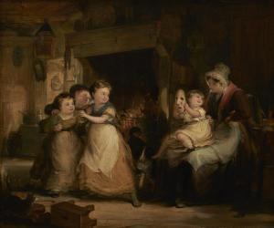 BONNAR William 1800-1853,Children and Interior Scene,Shapiro AU 2021-06-29